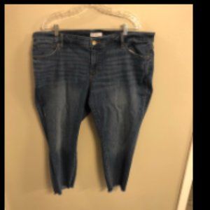 Loft Plus Size Fringe Hem Cropped Jeans - 22W